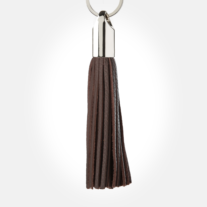 Pompon à frange en cuir véritable