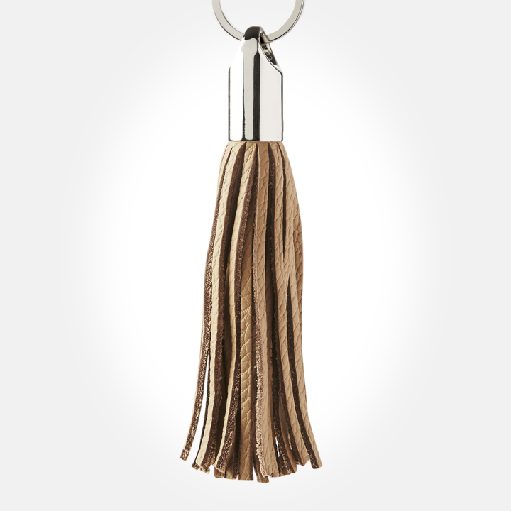 Pompon à frange en cuir véritable
