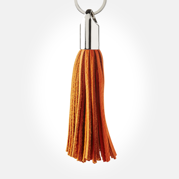 Pompon à frange en cuir véritable