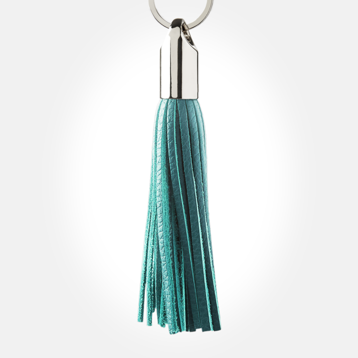 Pompon à frange en cuir véritable