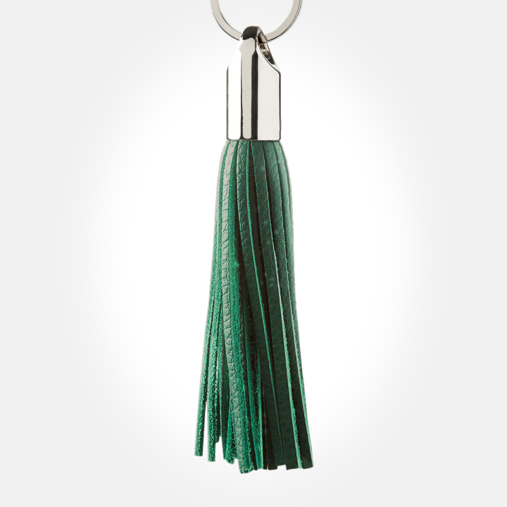 Pompon à frange en cuir véritable